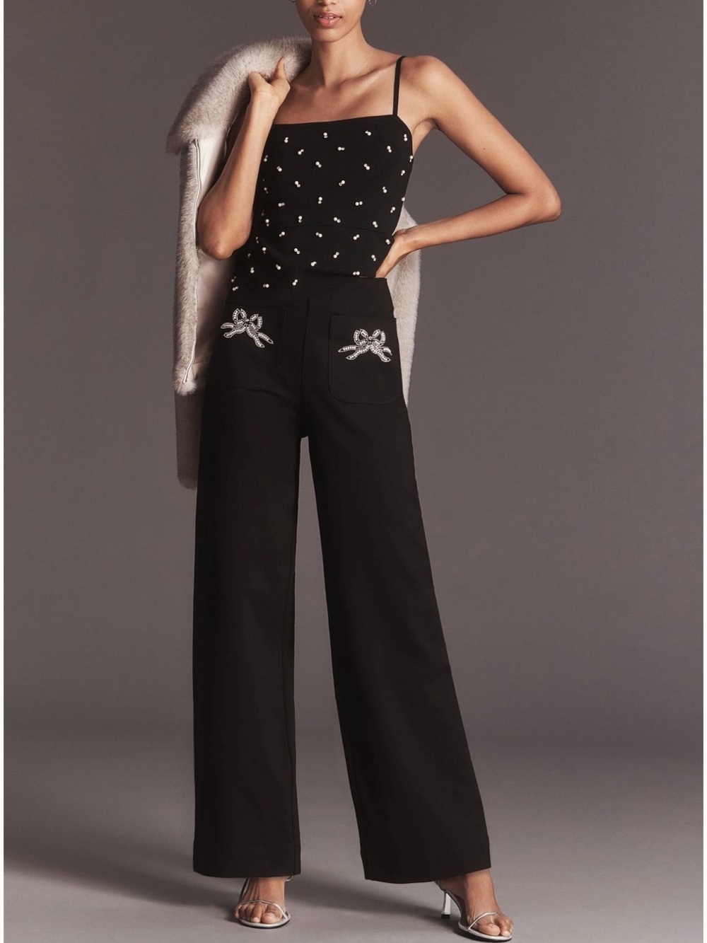Maeve Colette Embroidered High-Rise Wide-Leg Pants 🎀